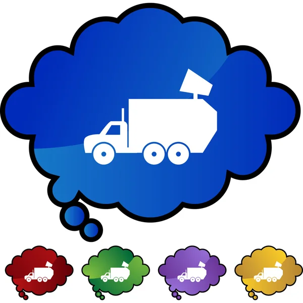 Garbage truck web button — Stock Vector