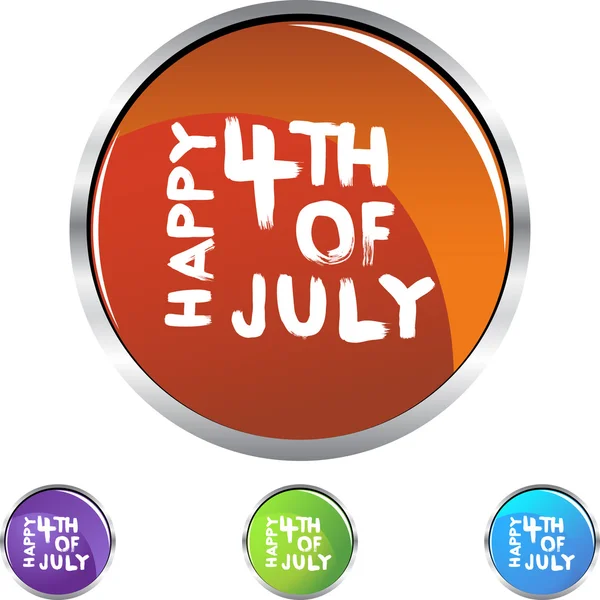 Happy čtvrtého července web ikony — Stockový vektor