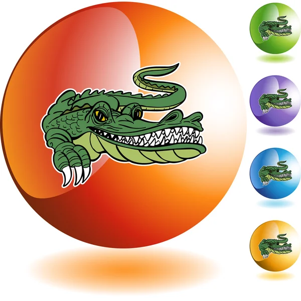 Icône web alligator — Image vectorielle