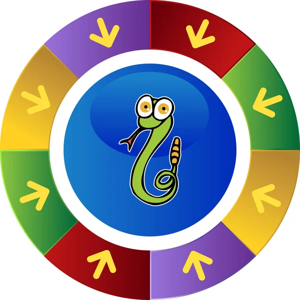 Botón web de serpiente de cascabel — Vector de stock