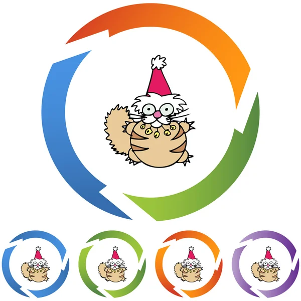 Chat de Noël icône web — Image vectorielle