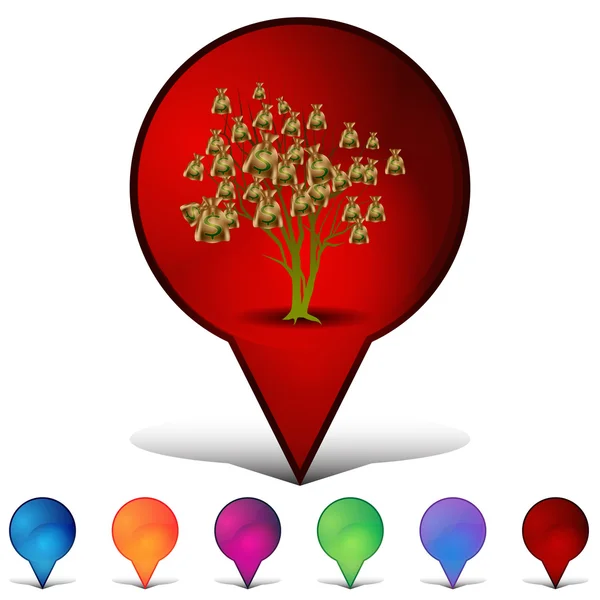 Árbol de la bolsa de dinero — Stockvector