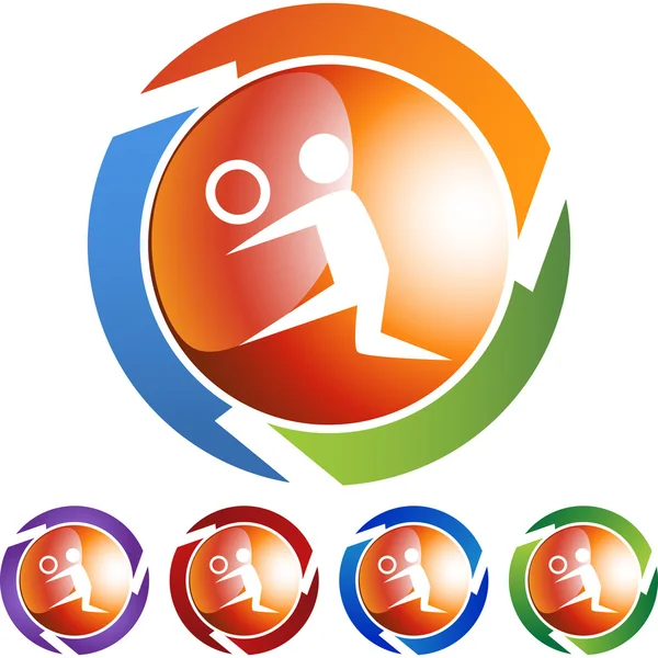 Web-Ikone für Volleyballer — Stockvektor