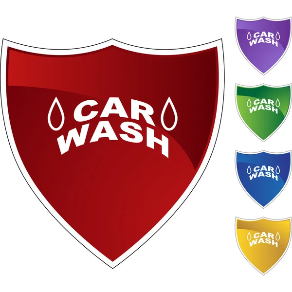 Carro Wash web botão — Vetor de Stock