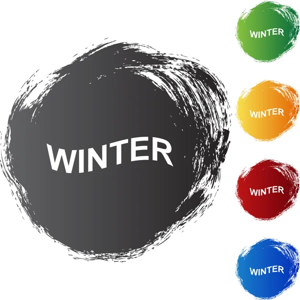 Winter sign web button — Stock Vector