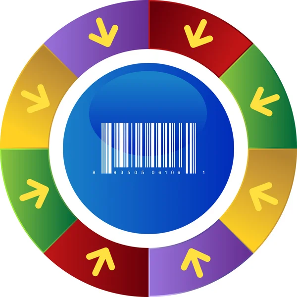 Barcode pictogram web knop — Stockvector