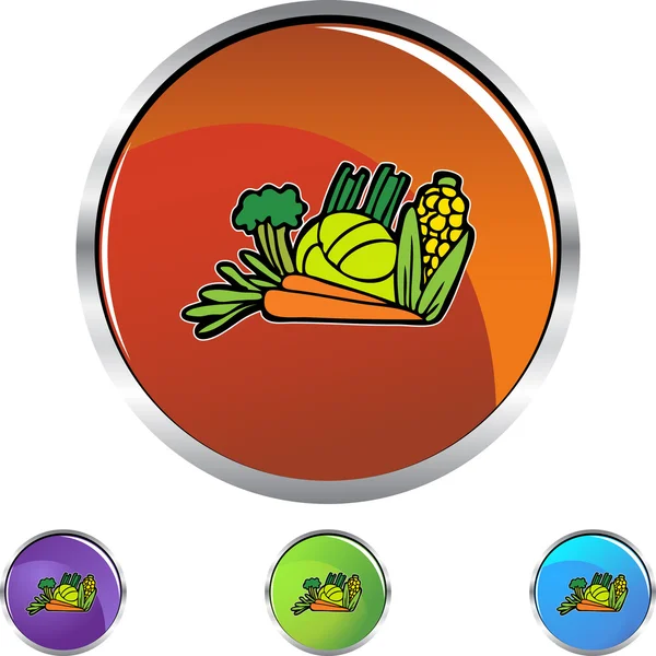 Légumes icône bouton — Image vectorielle