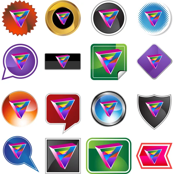 Gay trojúhelníkové ikony tlačítko — Stockový vektor