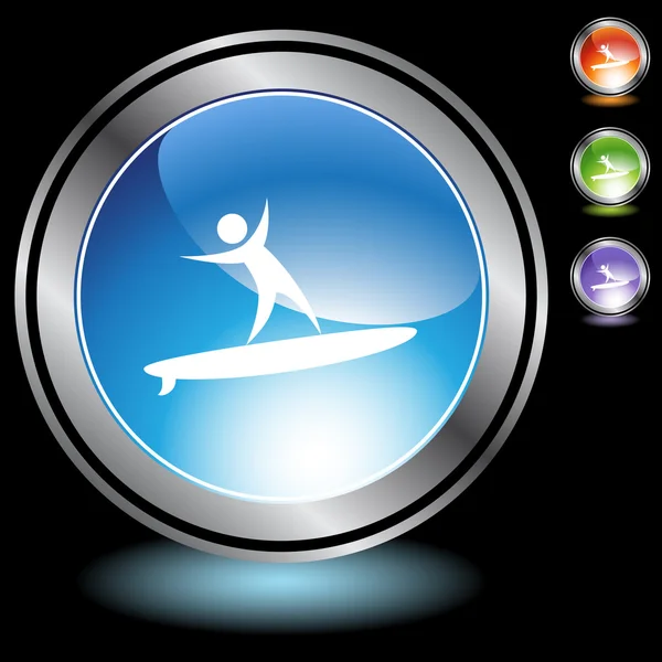 Símbolo botón icono Surfer — Archivo Imágenes Vectoriales