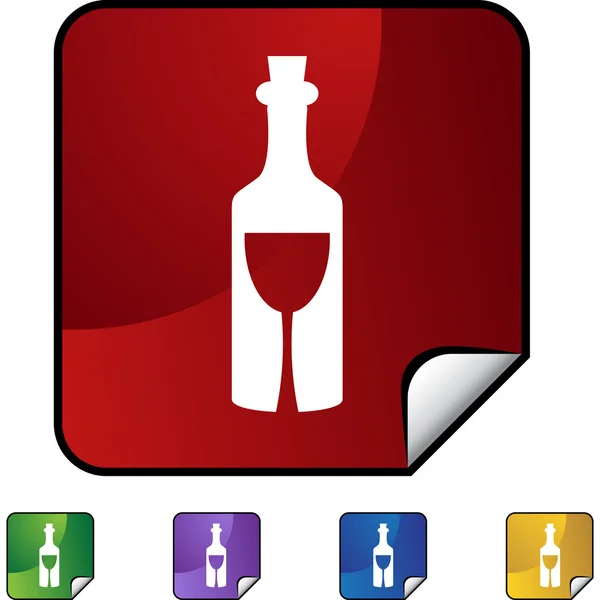 Tlačítko víno web — Stockový vektor