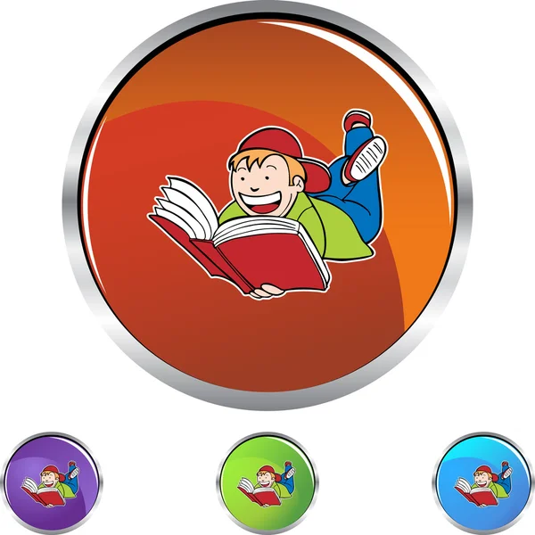 Libro de lectura niño — Vector de stock