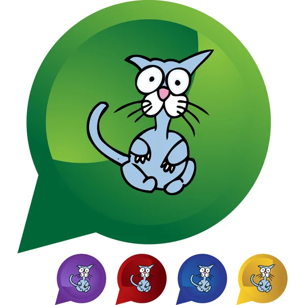 Asustado Cat icono web — Vector de stock