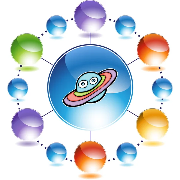 Saturnus web pictogram — Stockvector