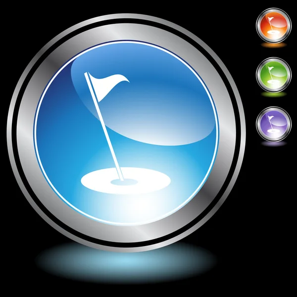 ゴルフ旗 web ボタン — ストックベクタ