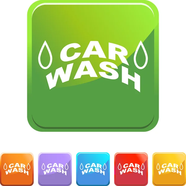 Carro Wash web botão — Vetor de Stock