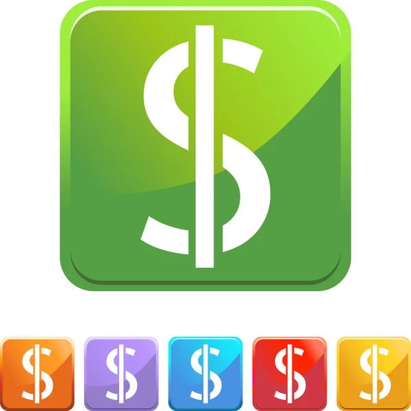 Dollar Money Sign web button — Stock Vector