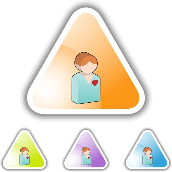 Hjärta Patient web icon — Stock vektor