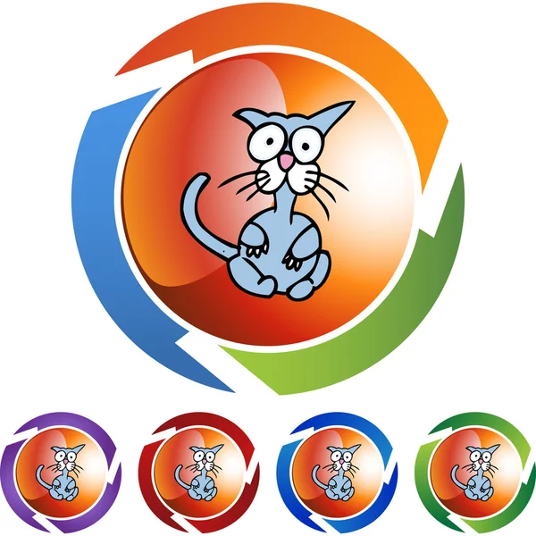 Asustado Cat icono web — Vector de stock