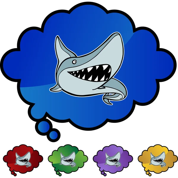 Bouton web requin — Image vectorielle