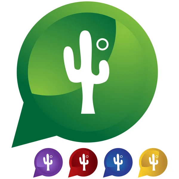 Cactus icon button — Stock Vector