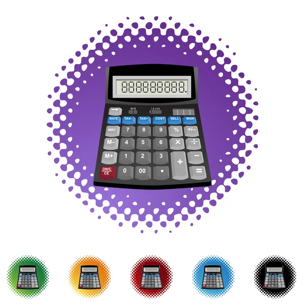 Calculatrice icônes colorées — Image vectorielle