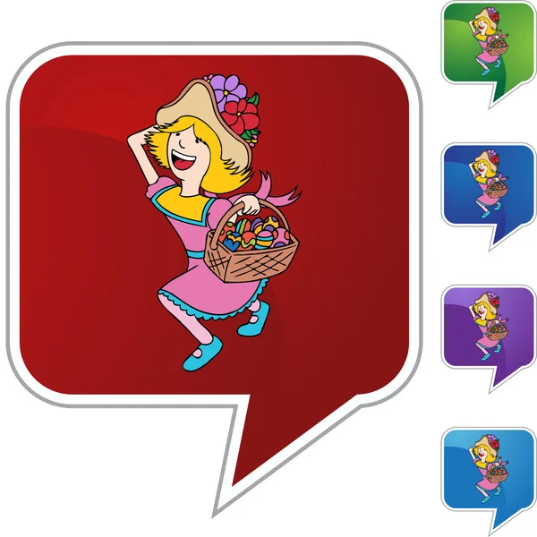 Paskalya sepetli kadın