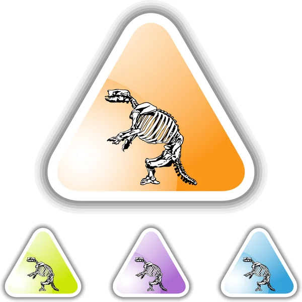Fossil Bones web button — Stock Vector