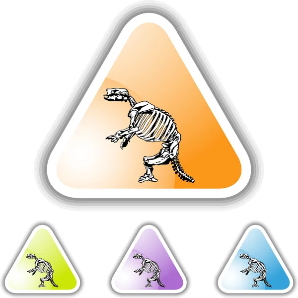 화석 뼈 웹 버튼 — 스톡 벡터