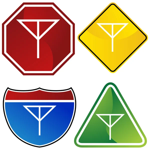 Antennensymbole gesetzt — Stockvektor