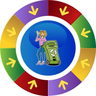 Geri dönüşüm kadın web simgesi