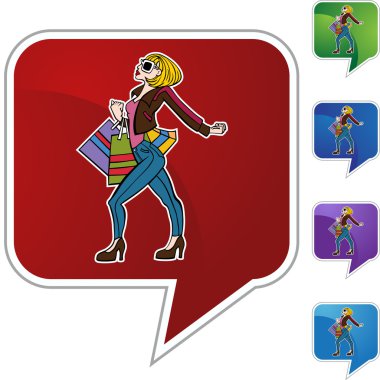 Alışveriş kadın web simgesi