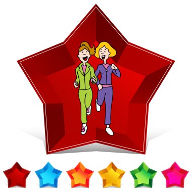 İki kadın Gemstone koşu Set düğmesi