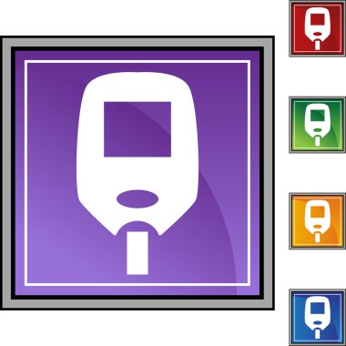 Şeker hastalığı kan testi izleyicisi simge seti