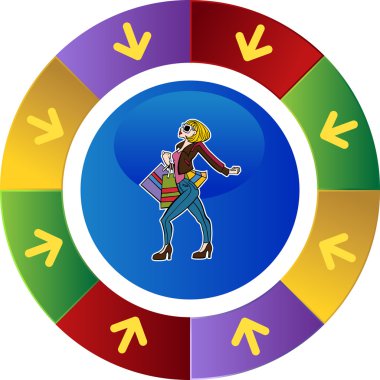 Alışveriş kadın web simgesi