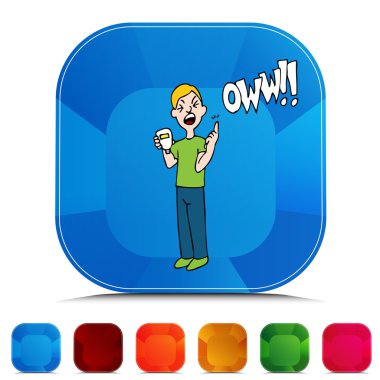 Kan testi değerli taş düğme kümesi