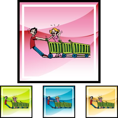 Erkek ve kadın kırık arabası ile