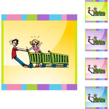 Erkek ve kadın kırık arabası ile