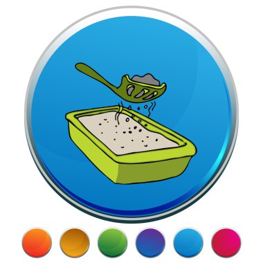 Yavru kedi çöp elek altı düğme kümesi