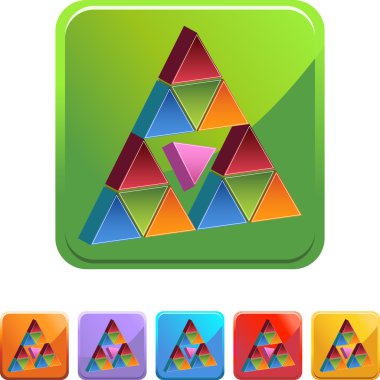 Pembe üçgen web düğmesi