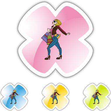 Alışveriş kadın web simgesi