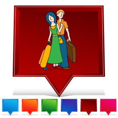Seyahat çift değerli taş düğme kümesi