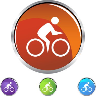 Yüzücü web düğme Bisiklete binme