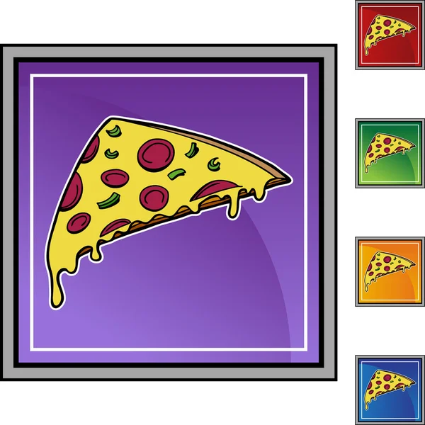 Knop pizza Slice-pictogram — Stockvector