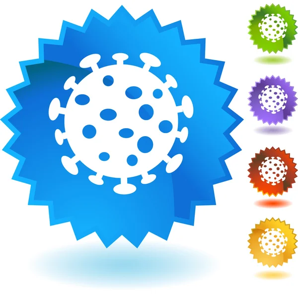 Virus web knop — Stockvector