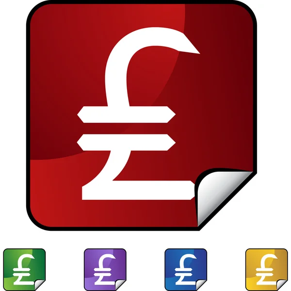 Pounds Money Sign  web button — Stock Vector