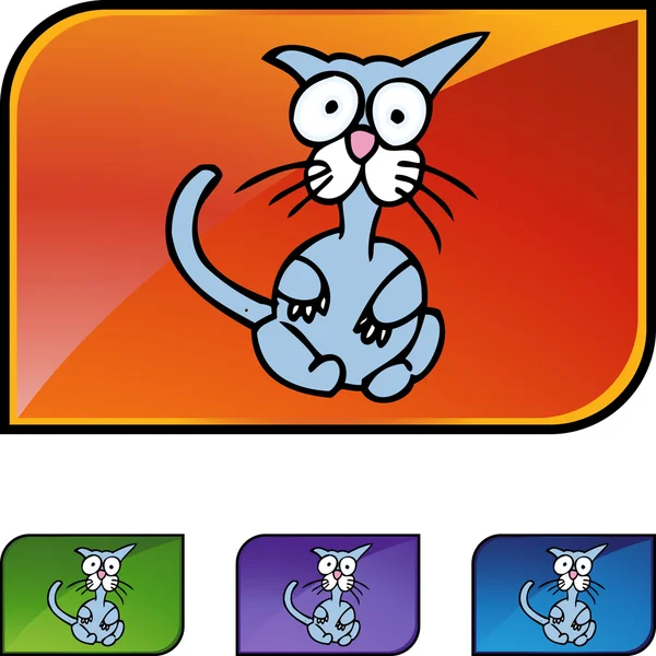 Asustado Cat icono web — Vector de stock