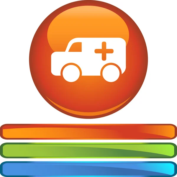 Ambulance web button — Stock Vector