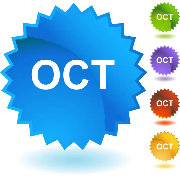 Октябрь web button — стоковый вектор