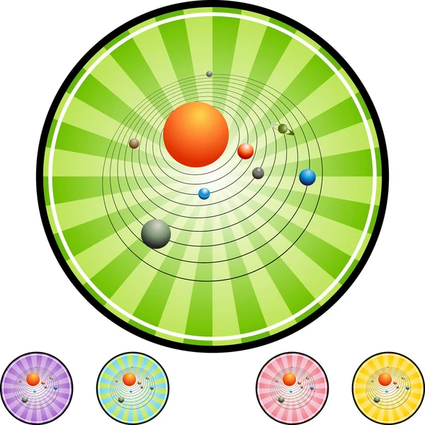 Icône web du système solaire — Image vectorielle