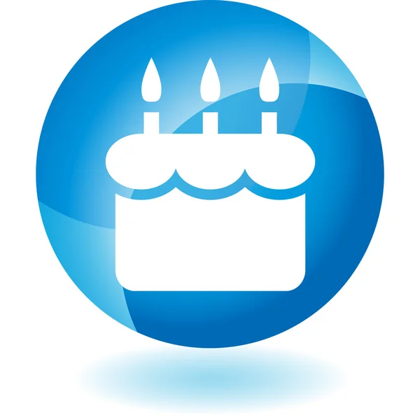 Pulsante web torta di compleanno — Vettoriale Stock